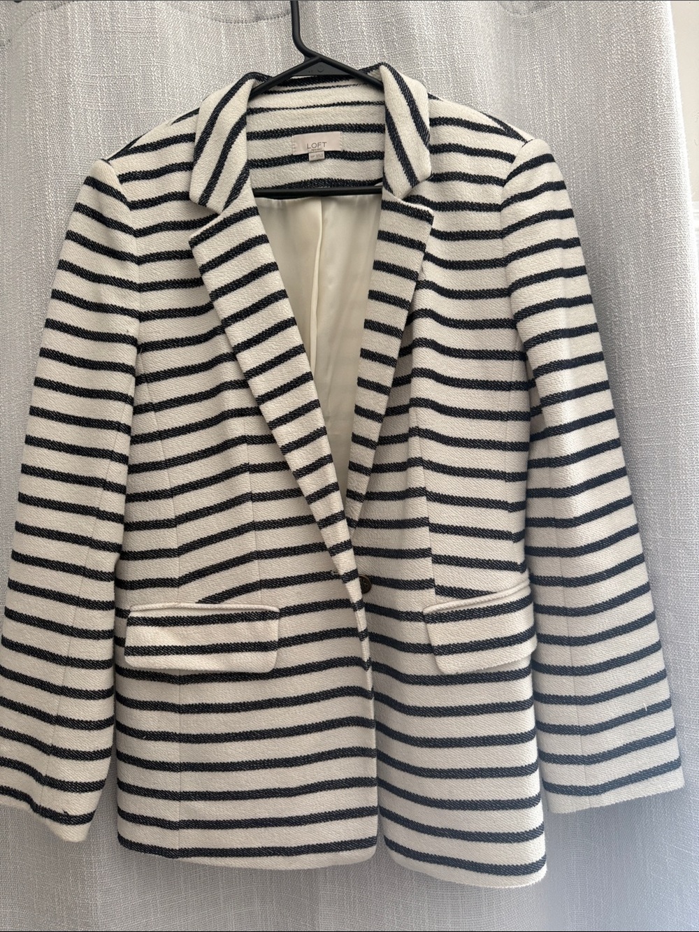 LOFT navy and White Striped Blazer Jacket 10P